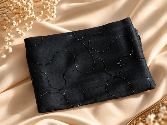 Premium Organza Hijab with DMC Stone Work