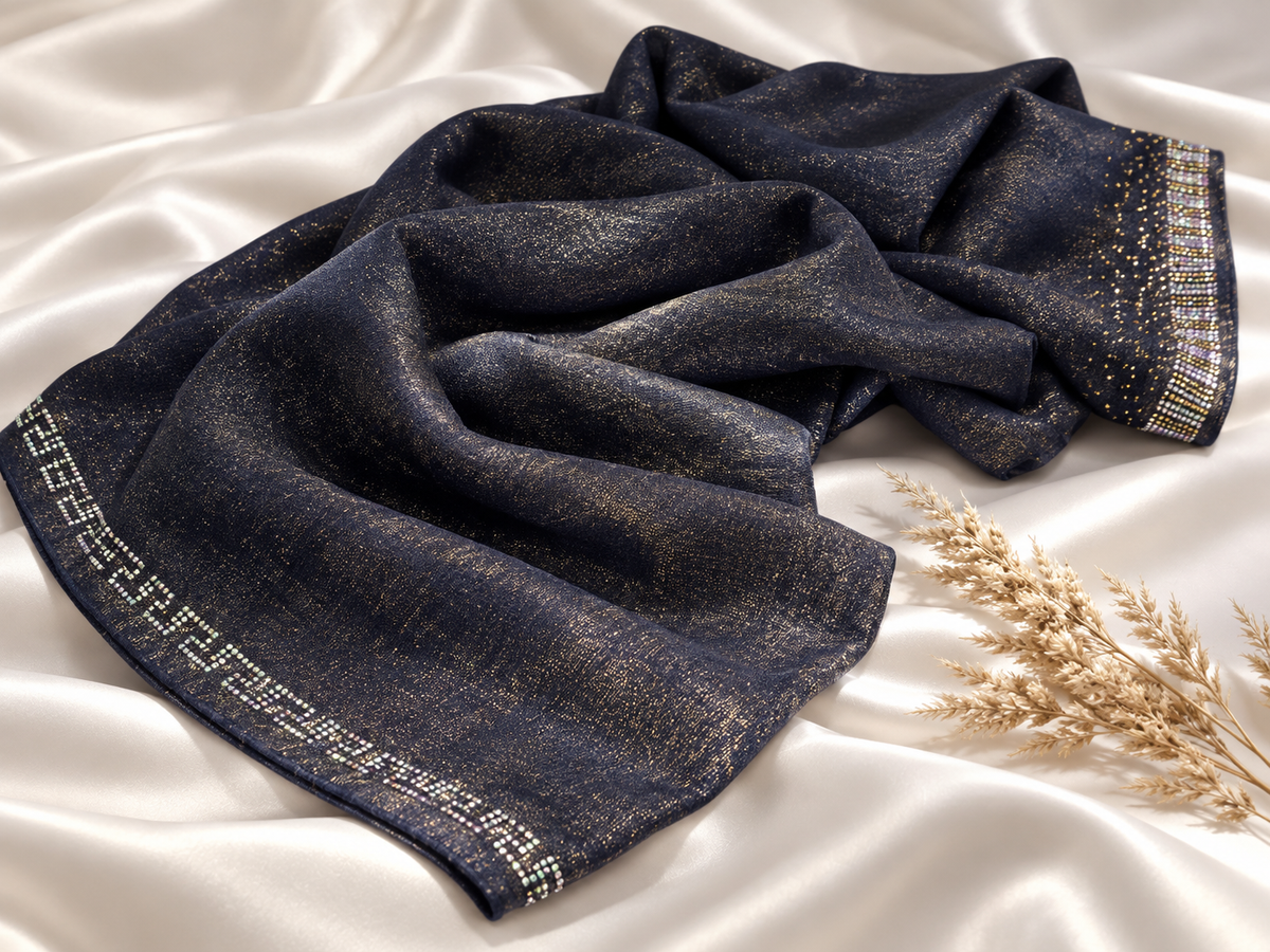 Premium Kashka Hijab with DMC Stone Work