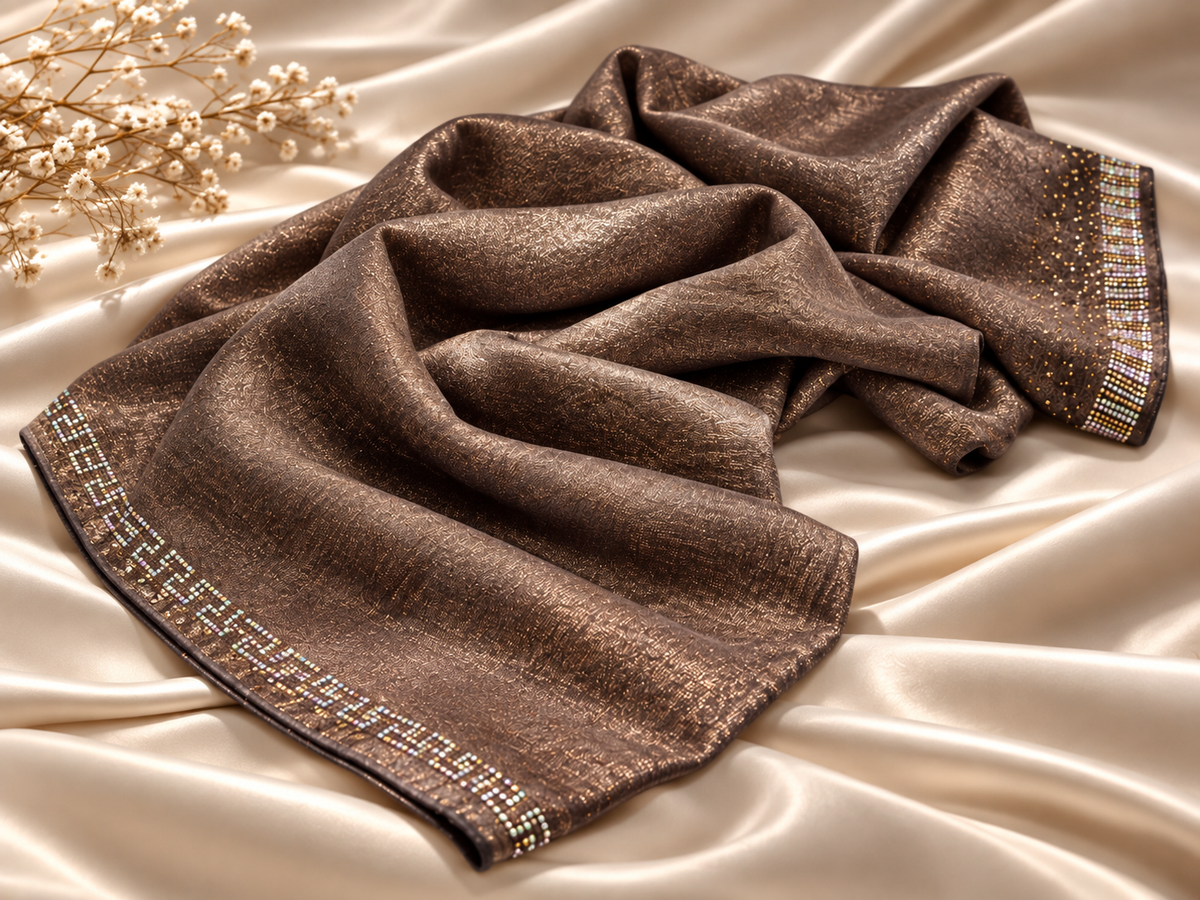 Premium Kashka Hijab with DMC Stone Work