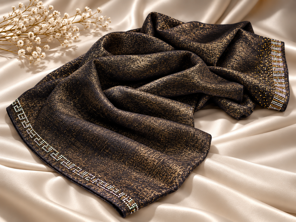 Premium Kashka Hijab with DMC Stone Work