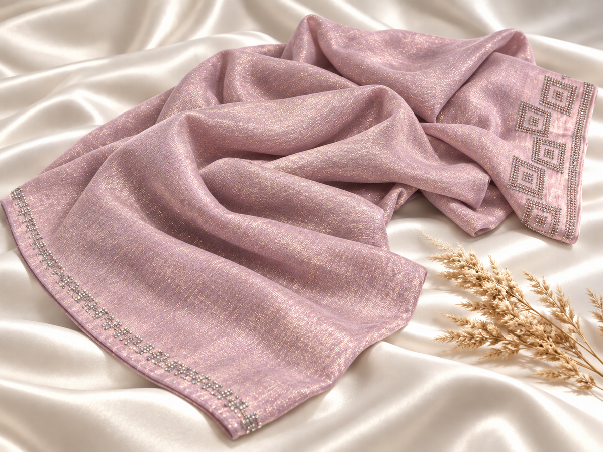 Premium Kashka Hijab with DMC Stone Work
