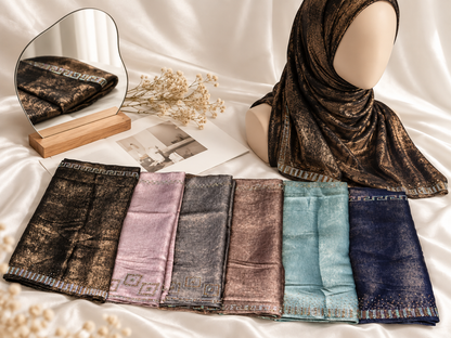 Premium Kashka Hijab with DMC Stone Work